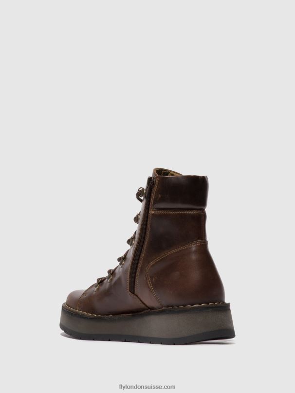 860NR88 bottines à lacets roxy094 Fly London ns. brun femmes