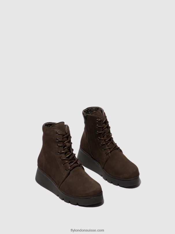 860NR94 bottines à lacets pall404 Fly London ns. taupe femmes