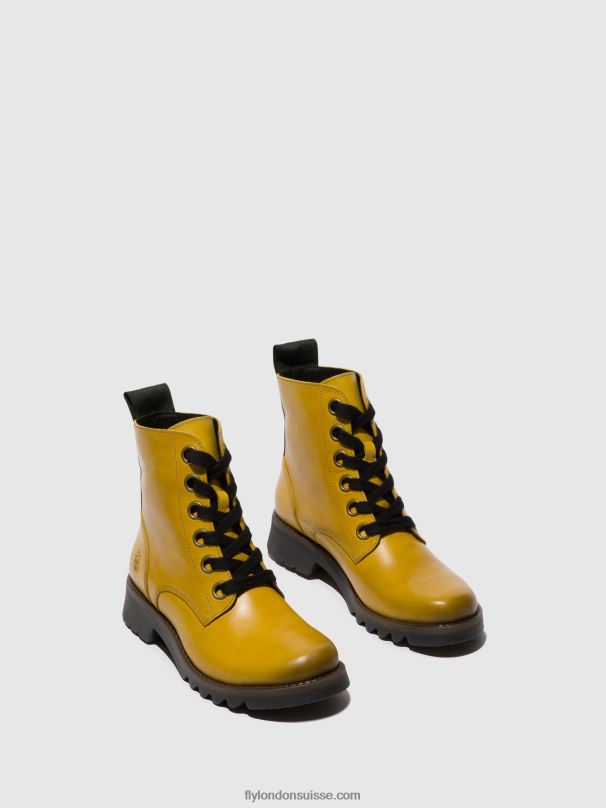 860NR96 bottines à lacets ragi539 Fly London moutarde femmes