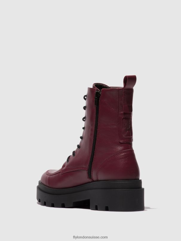 860NR97 bottines à lacets jaye878 Fly London vin femmes