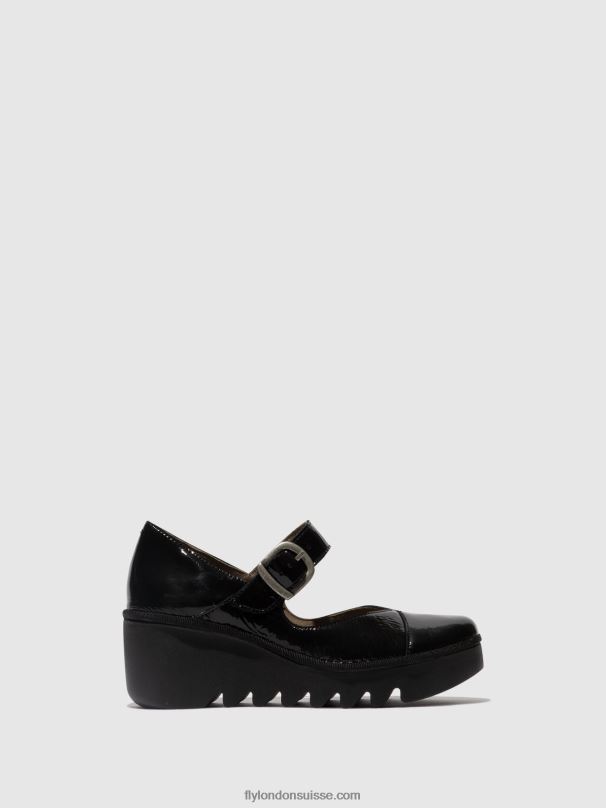 860NR621 chaussures à boucle baxe428 Fly London noir de louxor femmes