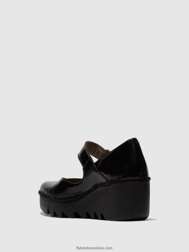 860NR621 chaussures à boucle baxe428 Fly London noir de louxor femmes