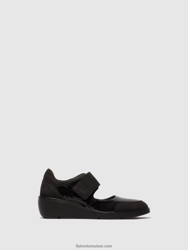 860NR624 chaussures velcro naje583 Fly London noir femmes