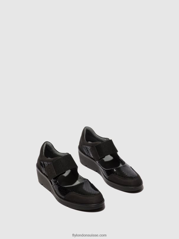 860NR624 chaussures velcro naje583 Fly London noir femmes