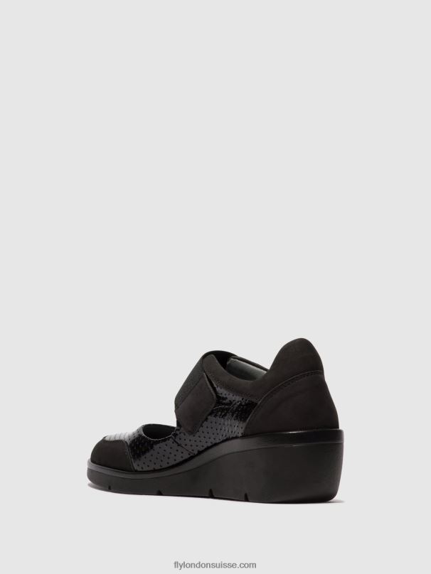 860NR624 chaussures velcro naje583 Fly London noir femmes