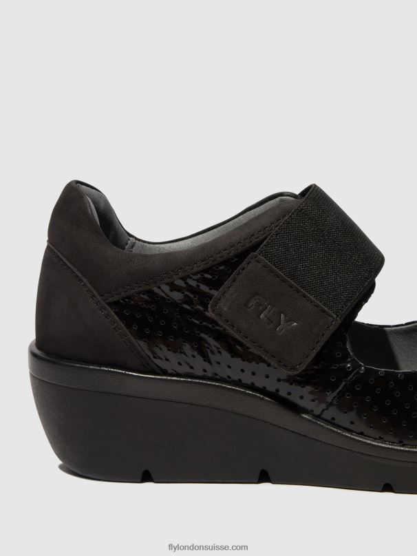 860NR624 chaussures velcro naje583 Fly London noir femmes