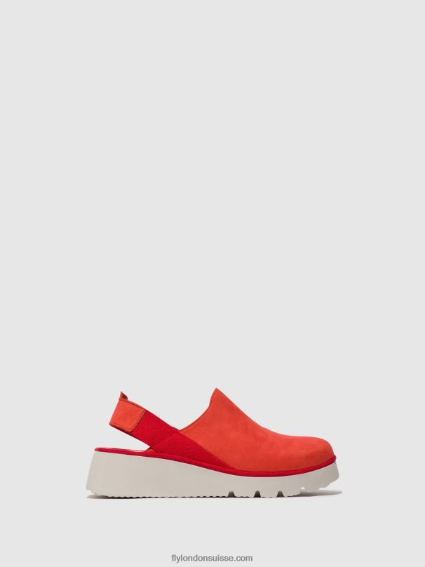 860NR644 chaussures à bride arrière plog430 Fly London diable rouge femmes