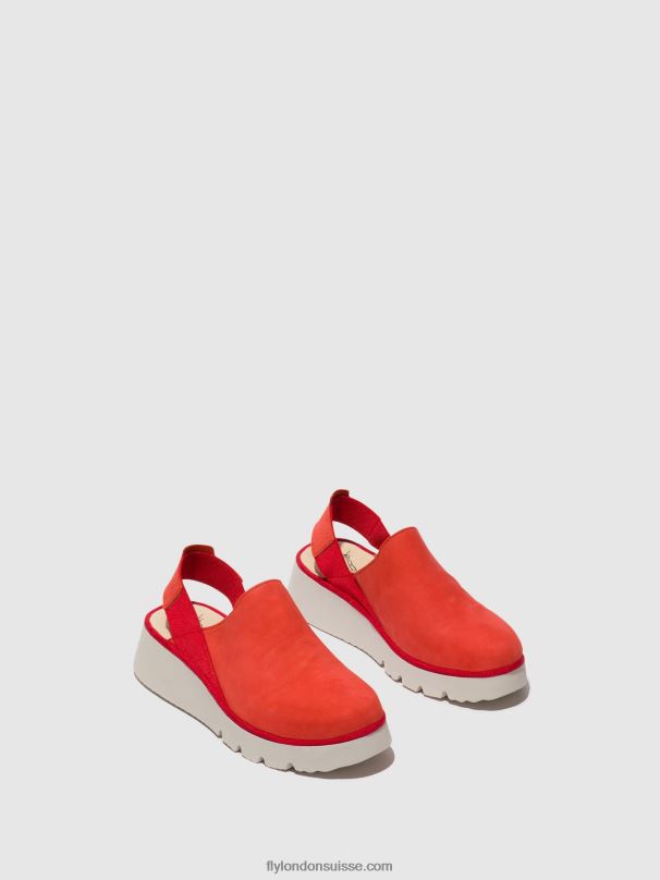 860NR644 chaussures à bride arrière plog430 Fly London diable rouge femmes