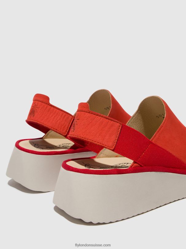 860NR644 chaussures à bride arrière plog430 Fly London diable rouge femmes