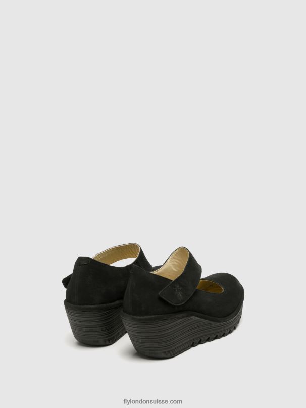 860NR699 chaussures compensées yasi682 Fly London noir femmes