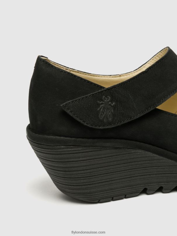 860NR699 chaussures compensées yasi682 Fly London noir femmes