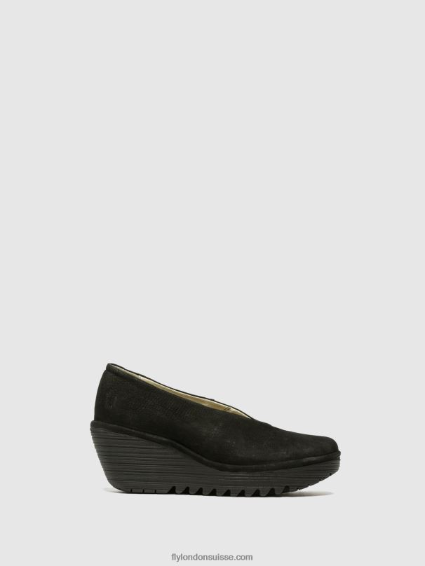 860NR700 chaussures compensées yaz Fly London noir femmes