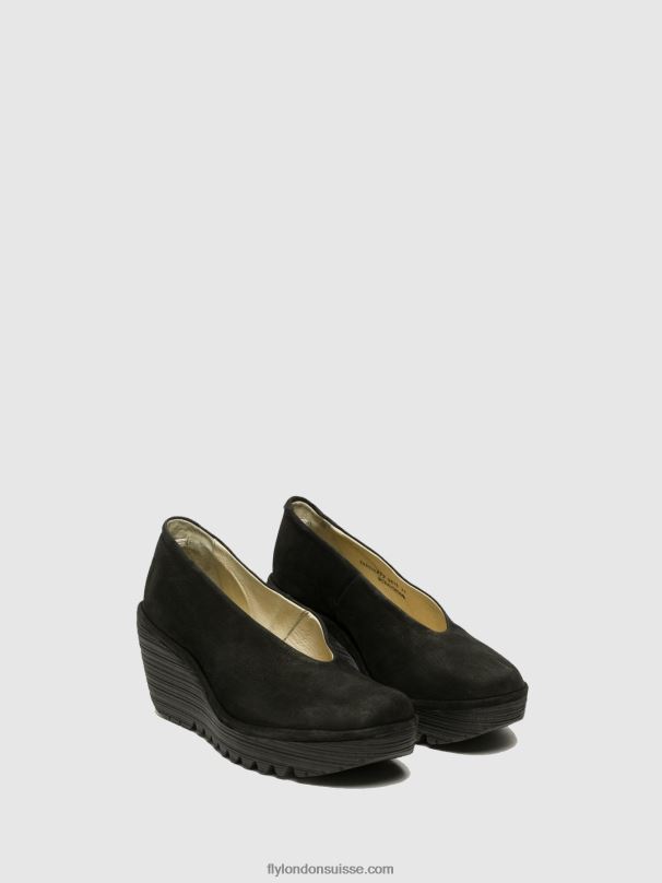 860NR700 chaussures compensées yaz Fly London noir femmes