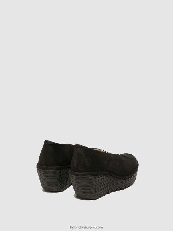 860NR700 chaussures compensées yaz Fly London noir femmes