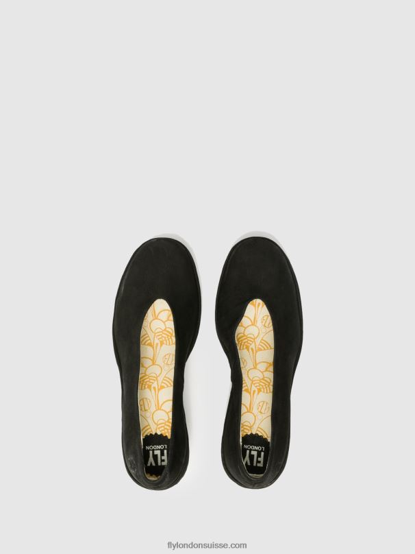 860NR700 chaussures compensées yaz Fly London noir femmes