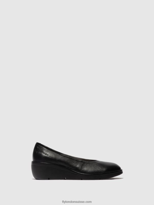 860NR618 chaussures à enfiler numa570 Fly London mousse noire femmes