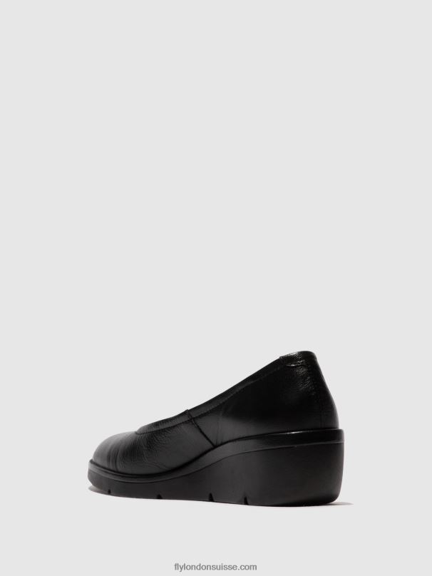 860NR618 chaussures à enfiler numa570 Fly London mousse noire femmes