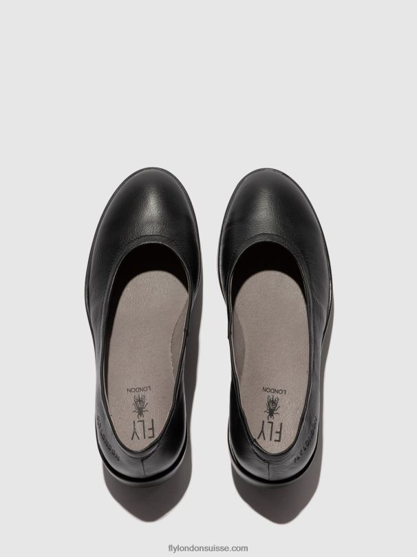 860NR618 chaussures à enfiler numa570 Fly London mousse noire femmes