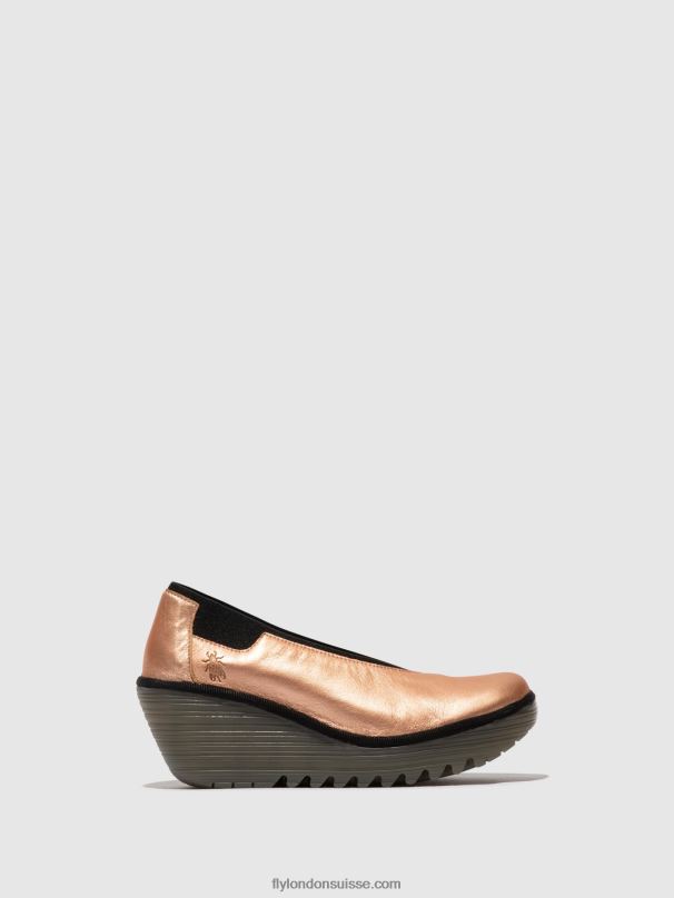 860NR628 chaussures à enfiler yoza438 Fly London rougir d'or femmes