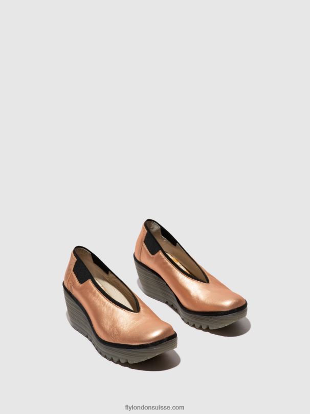 860NR628 chaussures à enfiler yoza438 Fly London rougir d'or femmes