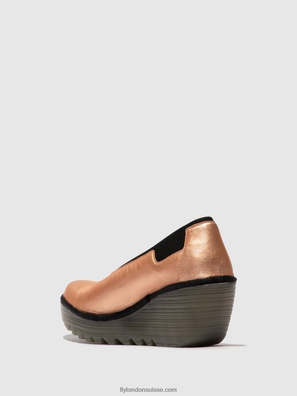 860NR628 chaussures à enfiler yoza438 Fly London rougir d'or femmes