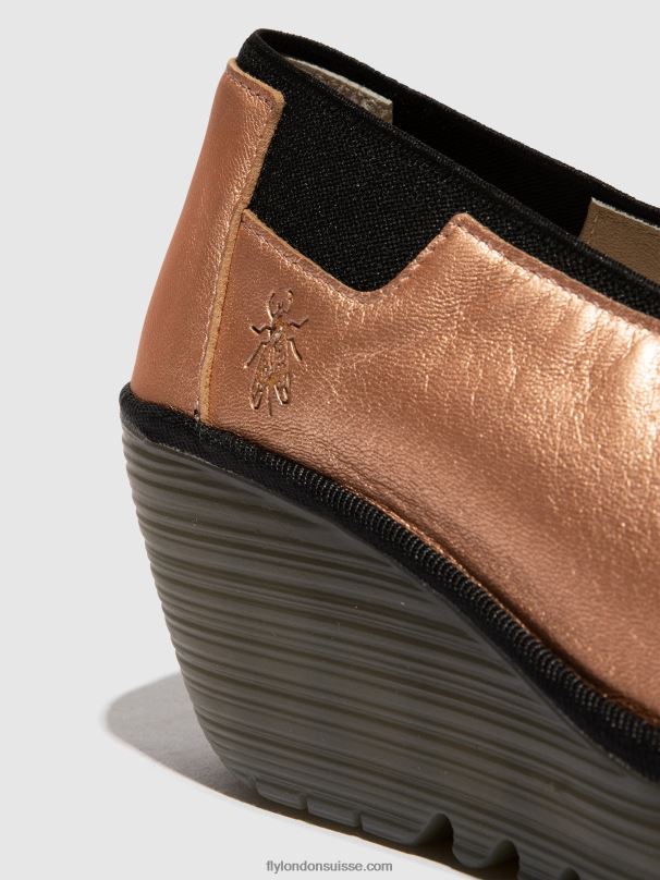 860NR628 chaussures à enfiler yoza438 Fly London rougir d'or femmes