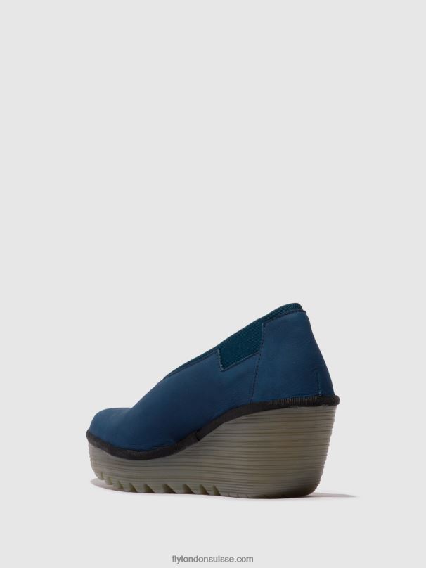 860NR631 chaussures à enfiler yoza438 Fly London bleu femmes