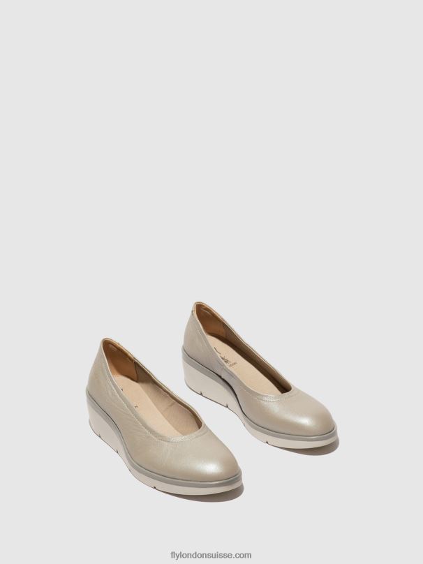 860NR633 chaussures à enfiler numa570 Fly London argent femmes