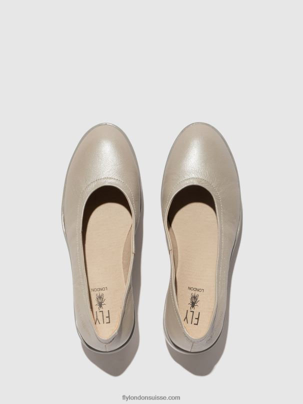 860NR633 chaussures à enfiler numa570 Fly London argent femmes