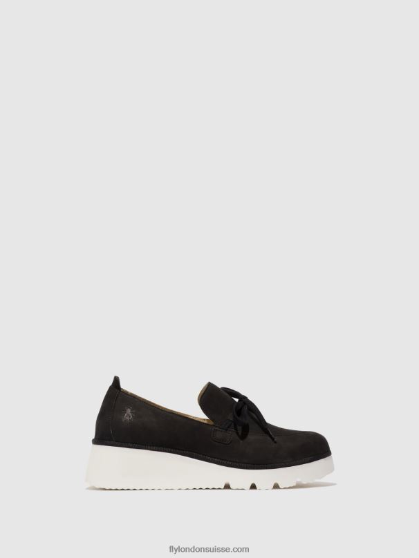 860NR635 chaussures à enfiler popi436 Fly London noir femmes