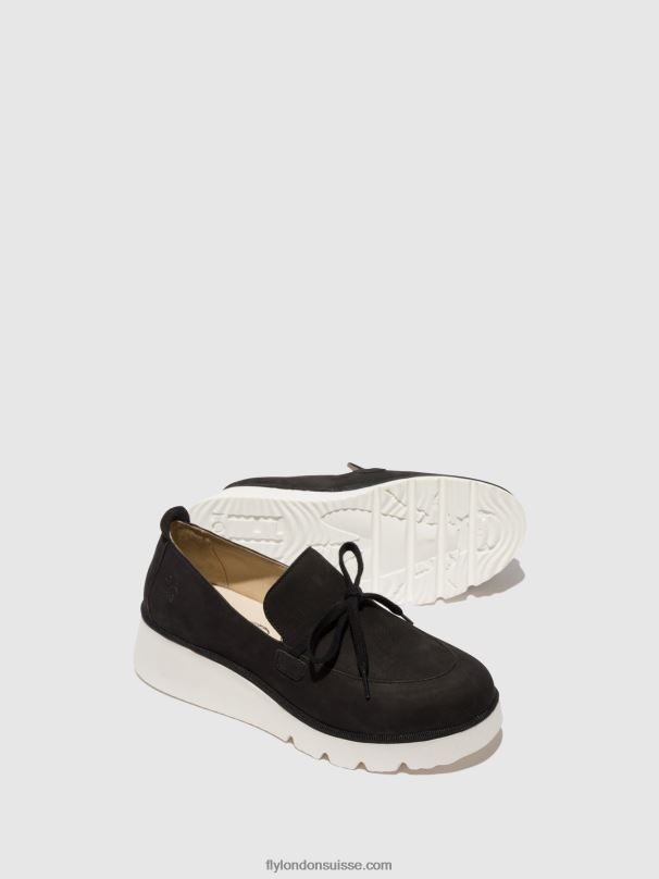860NR635 chaussures à enfiler popi436 Fly London noir femmes