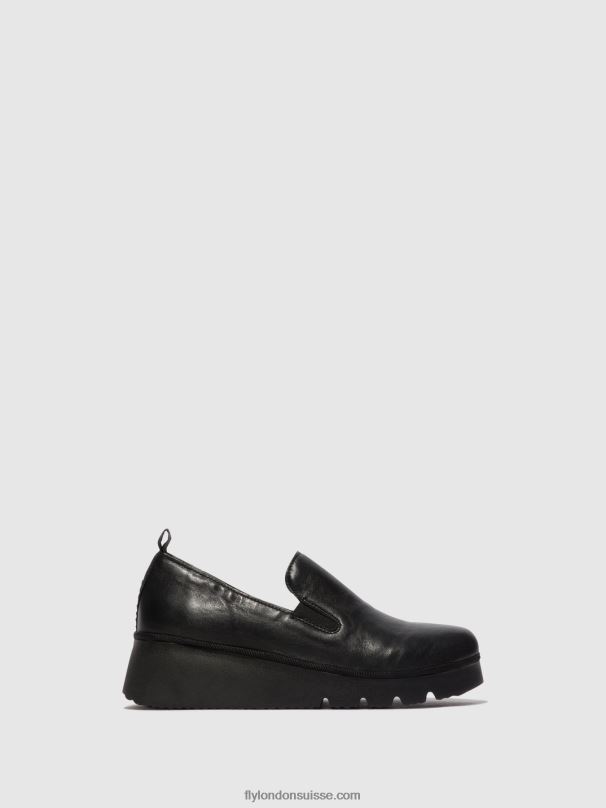 860NR664 chaussures à enfiler pece406 Fly London noir femmes