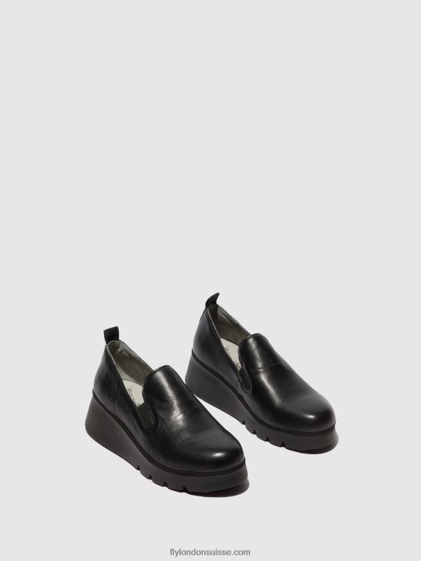 860NR664 chaussures à enfiler pece406 Fly London noir femmes