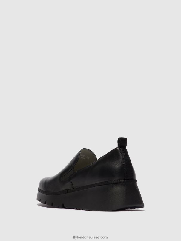 860NR664 chaussures à enfiler pece406 Fly London noir femmes
