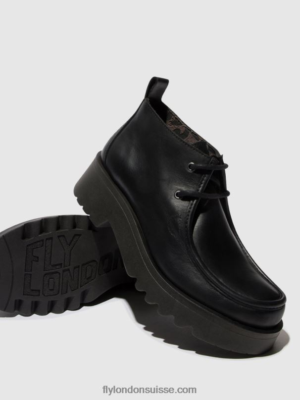 860NR680 chaussures à lacets megg90 Fly London noir femmes