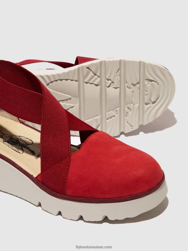 860NR660 chaussures élastiquées pacy415 Fly London rouge à lèvres rouge femmes