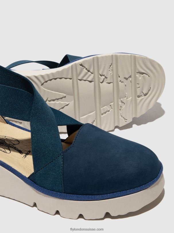 860NR662 chaussures élastiquées pacy415 Fly London bleu femmes