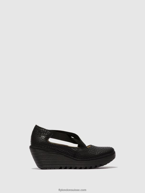 860NR684 chaussures élastiquées yoly402 Fly London noir femmes