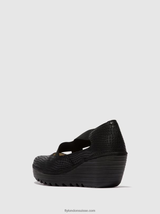 860NR684 chaussures élastiquées yoly402 Fly London noir femmes
