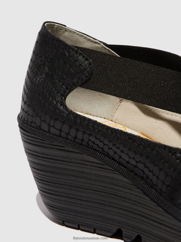 860NR684 chaussures élastiquées yoly402 Fly London noir femmes