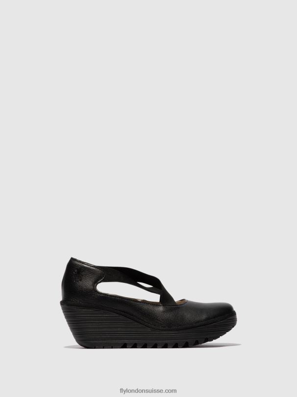 860NR684 chaussures élastiquées yoly402 Fly London noir femmes