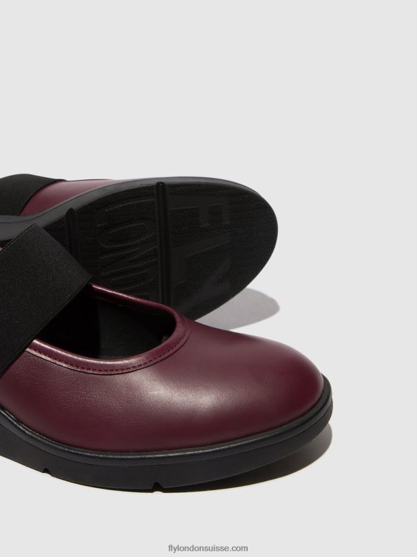 860NR686 chaussures élastiquées nara547 Fly London Bordeaux femmes