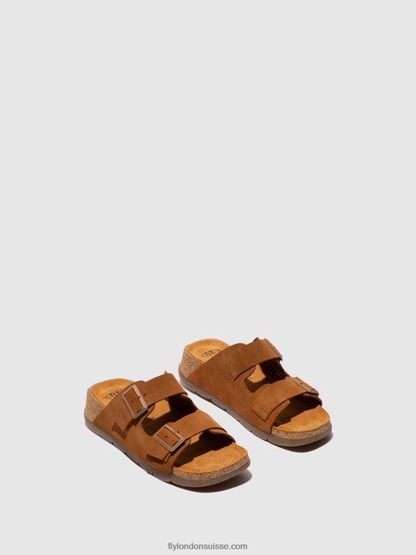 860NR391 sandales à boucle caja721 Fly London daim camel femmes