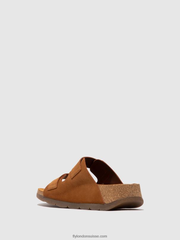 860NR391 sandales à boucle caja721 Fly London daim camel femmes