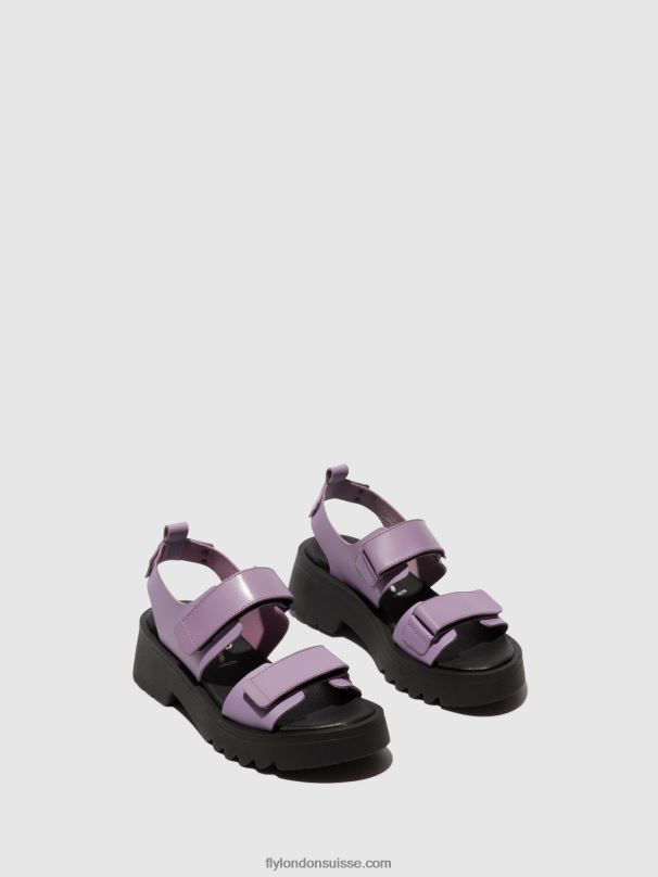 860NR393 sandales velcro meka857 Fly London violet femmes