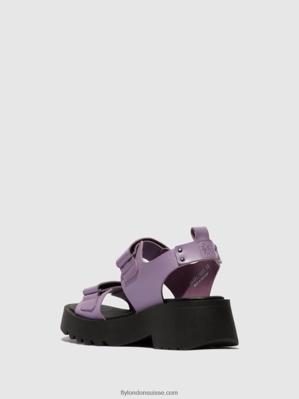860NR393 sandales velcro meka857 Fly London violet femmes