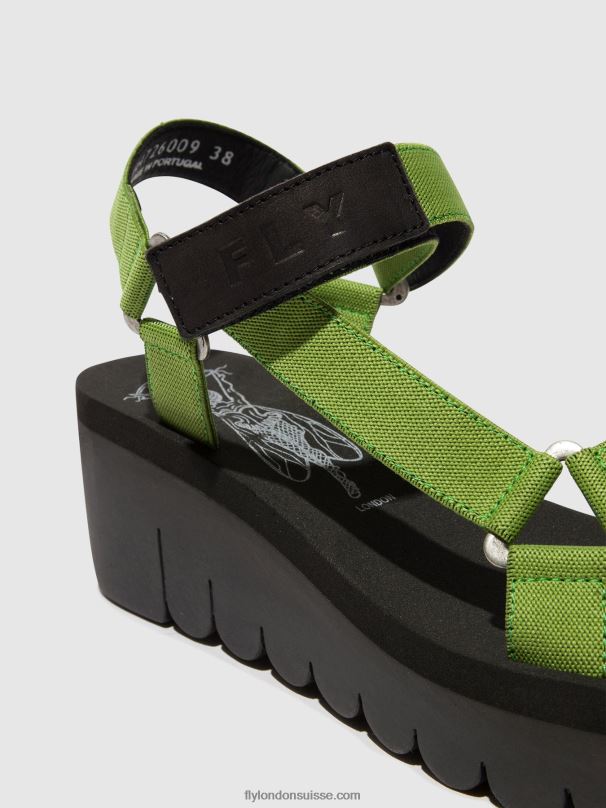 860NR394 sandales velcro yefa726 Fly London noir/avocat (noir femmes