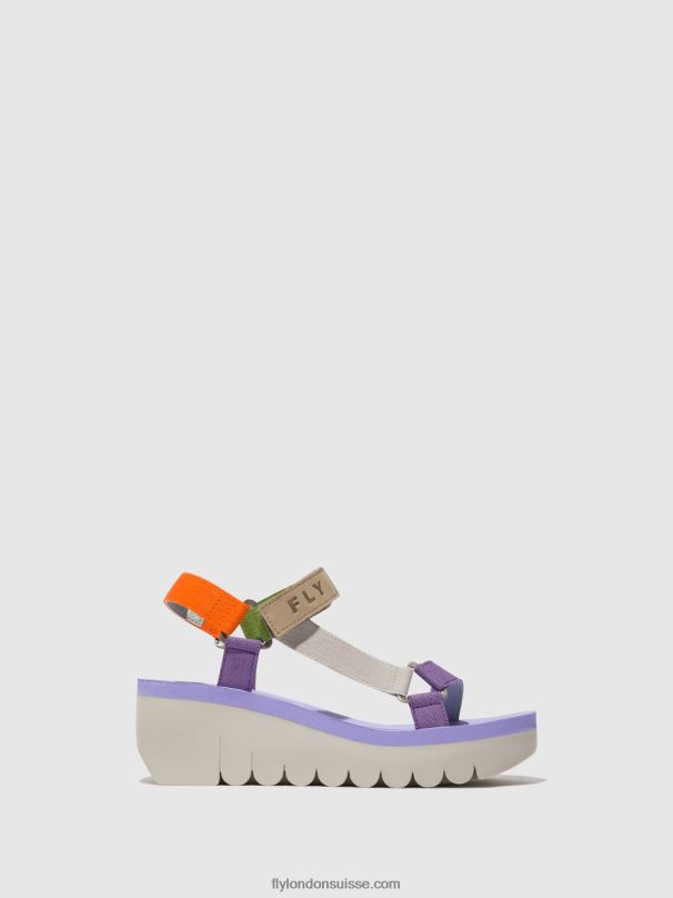 860NR395 sandales velcro yefa726 Fly London multicolore (alto) femmes
