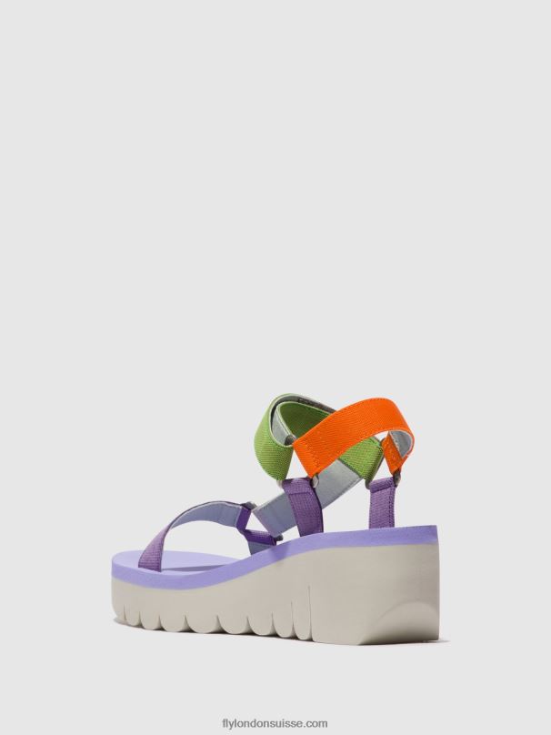 860NR395 sandales velcro yefa726 Fly London multicolore (alto) femmes