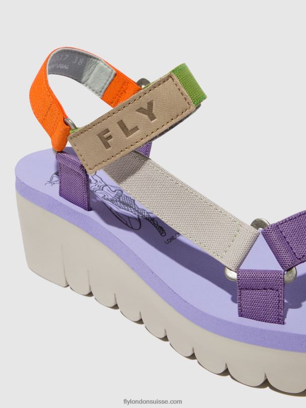 860NR395 sandales velcro yefa726 Fly London multicolore (alto) femmes